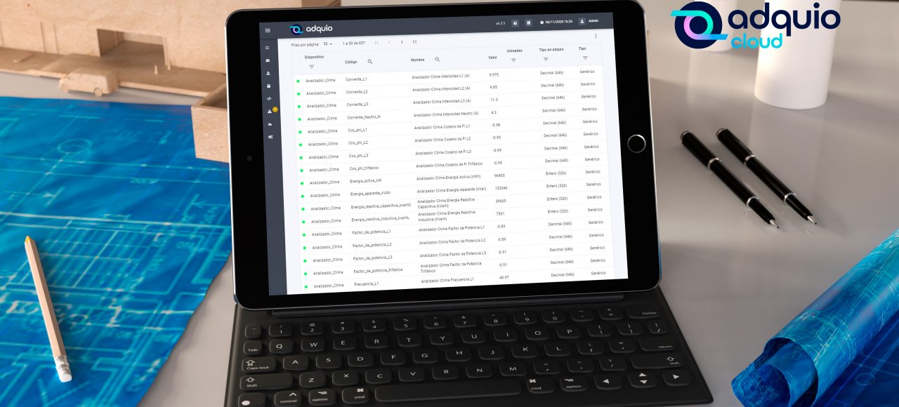 Trabajando en el interface web de adquio desde un iPad.