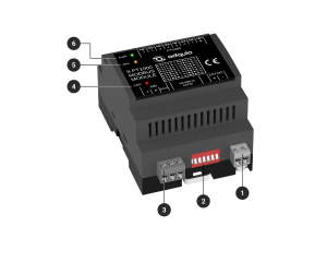 Vista frontal de módulo modbus de 8 sondas PT1000