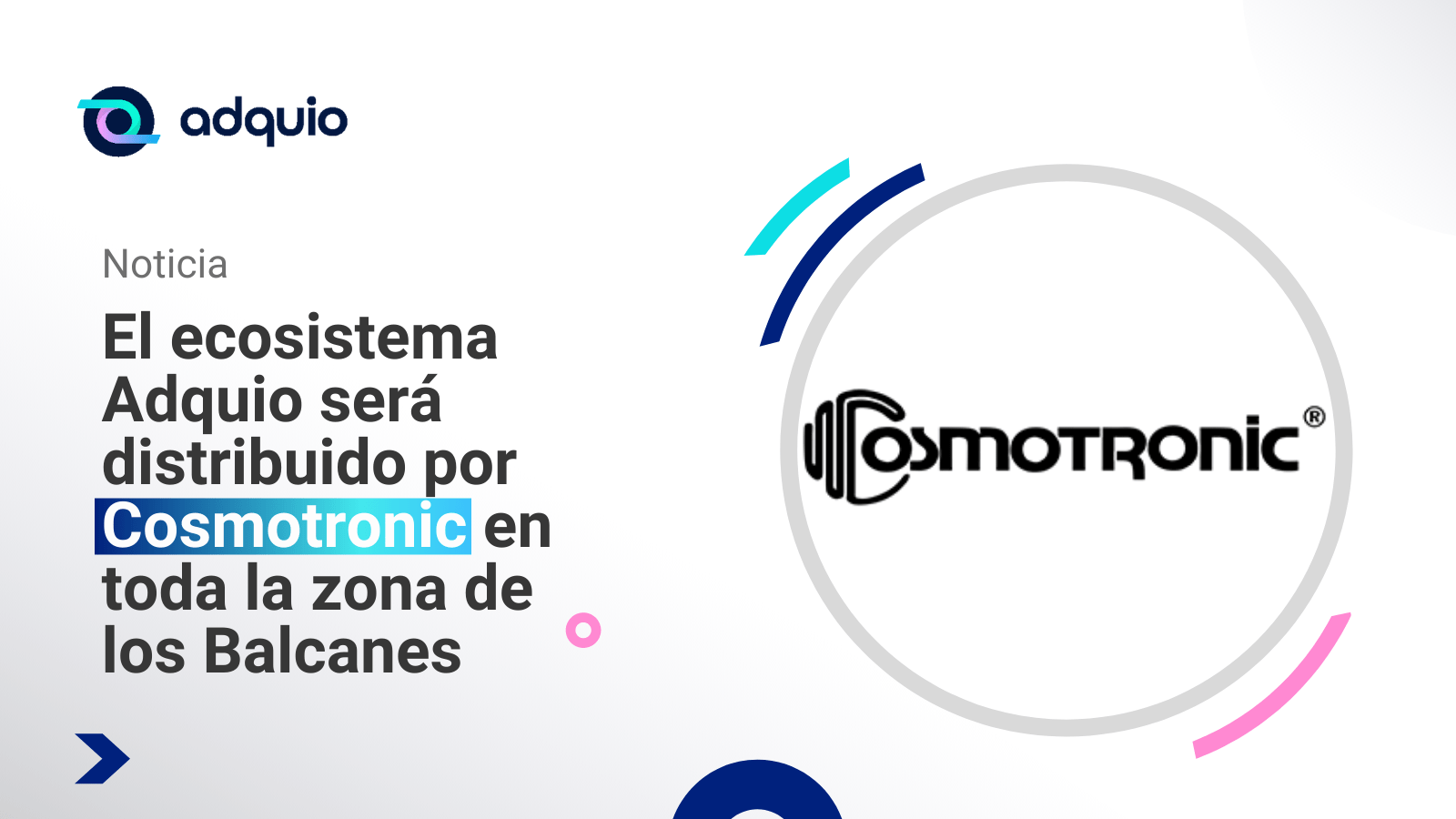 Hoy nos complace anunciar nuestro nuevo distribuidor de Adquio para toda la zona de los Balcanes, La empresa Cosmotronic, ubicada en Grecia, distribuirá todos los productos de la gama Adquio en toda su zona de influencia. Cosmotronic fué fundada en 1988 y se dedica a la venta al por mayor de componentes electrónicos en toda Grecia. Sus clientes son principalmente comercios minoristas, empresas de seguridad, artesanías e industrias. Son representantes oficiales de: MEAN WELL en Grecia con la disponibilidad de todos sus productos, como fuentes de alimentación conmutadas simples, fuentes de alimentación LED, cargadores de batería, convertidores e inversores. EDISON - OPTO , que fabrica productos de módulo led y tiras de led con sede en Taiwán. MECHATRONIX con enfriadores para LED con sede en Taiwán, EAGLERISE con alimentación Led y fuentes de alimentación de CA con sede en China. CASAMBI con accesorios de iluminación con sede en Finlandia. MINWA con cooperación continua desde 2002. ADQUIO por supuesto como nueva incorporación a todo su ecosistema. La categoría líder en su gama de productos son las baterías de plomo con más de 25 años de experiencia. Desde 2012 atienden a sus clientes desde sus nuevas instalaciones privadas de 3000 metros cuadrados en el área de Agios Stefanos. Los paises a los que dará cobertura son: Grecia, Albania, Macedonia y Servia. Estamos muy emocianados de colaborar con el estupendo equipo de Cosmotronic y deseando empezar a poner en marcha proyectos en común. Cosmotronic distribuidor Adquio para los Balcanes