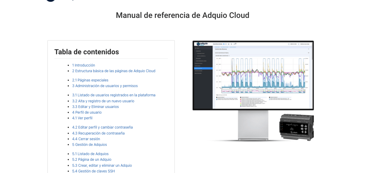 Disponible manual Adquio Cloud