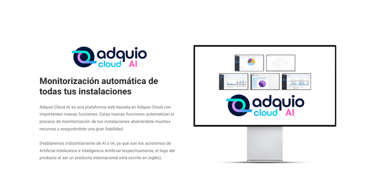 Presentación nueva página de Adquio Cloud AI
