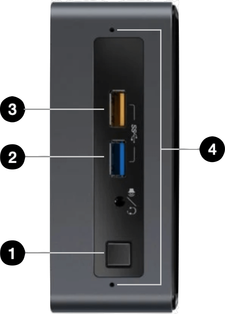 Adquio micro Server frontal connections