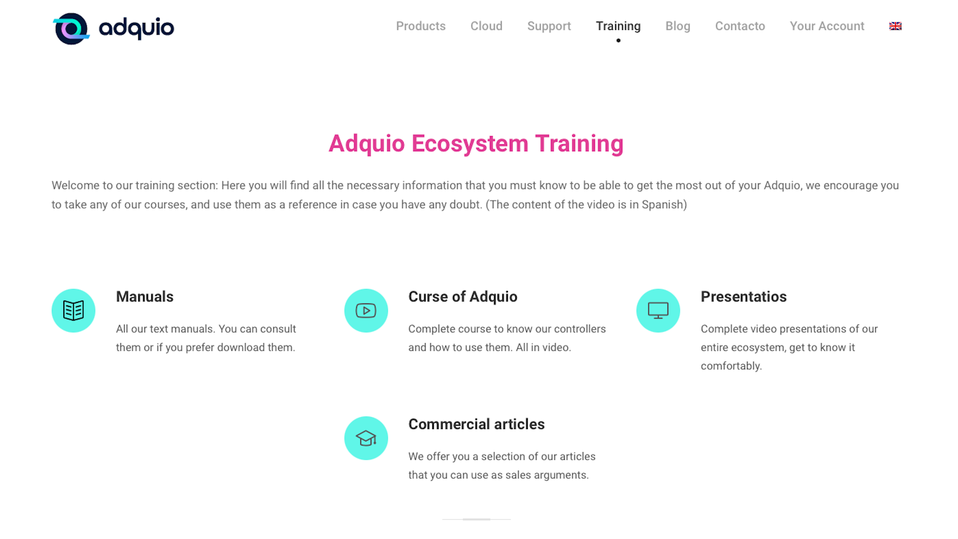 New Adquio Ecosystem Training Page