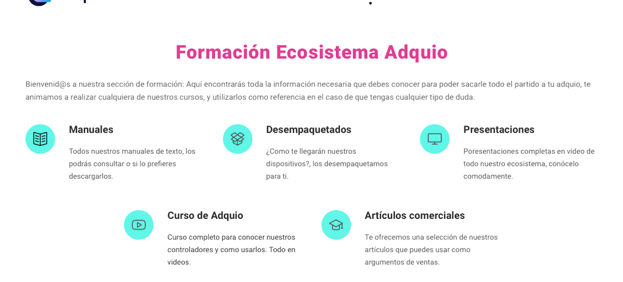 Nueva página formación Adquio