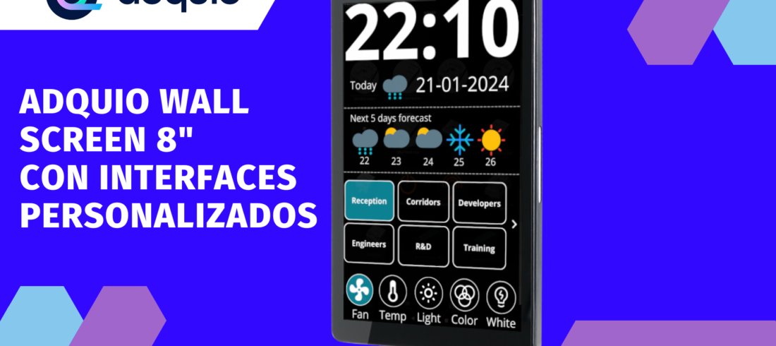 Adquio Wall Screen 8" con interface personalizado