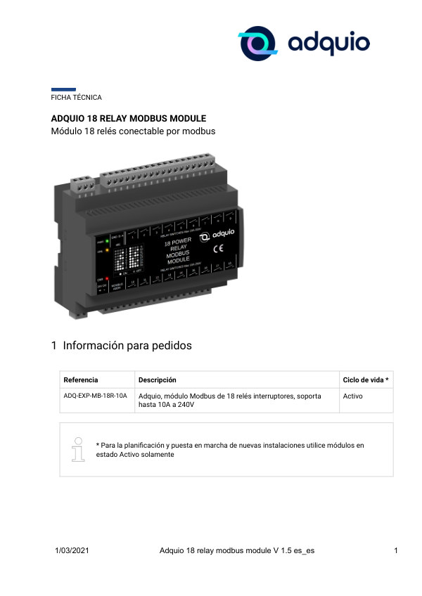 Primera página — Adquio 18 Relay