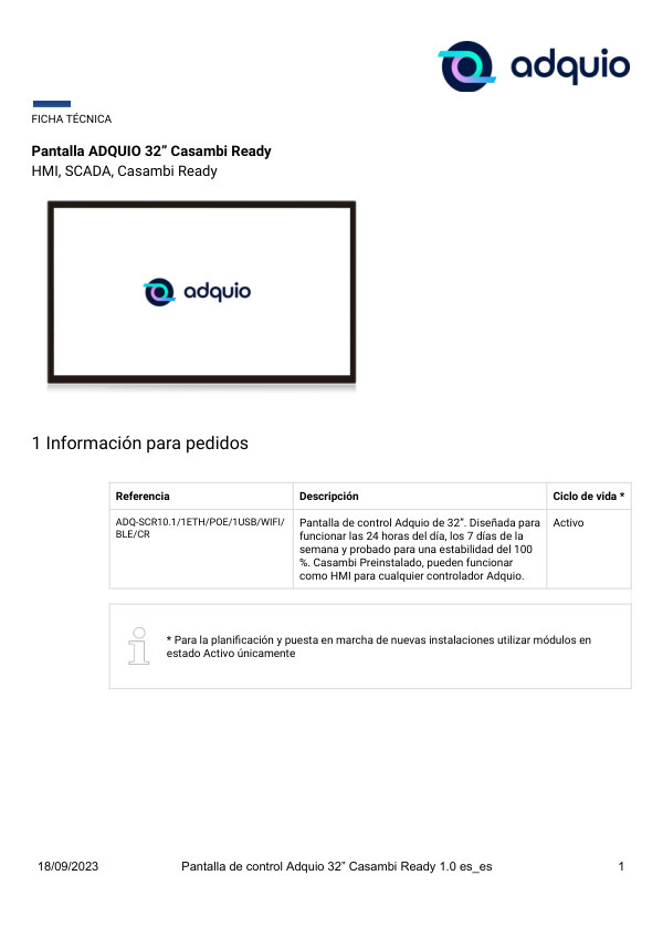 Primera página — Adquio Screen 32″