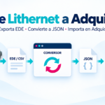 Lithernet Gateway y Adquio Mini en el flujo de conversión EDE CSV a JSON.