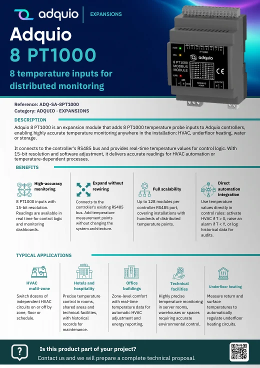 Adquio 8 PT1000 · Brochure cover