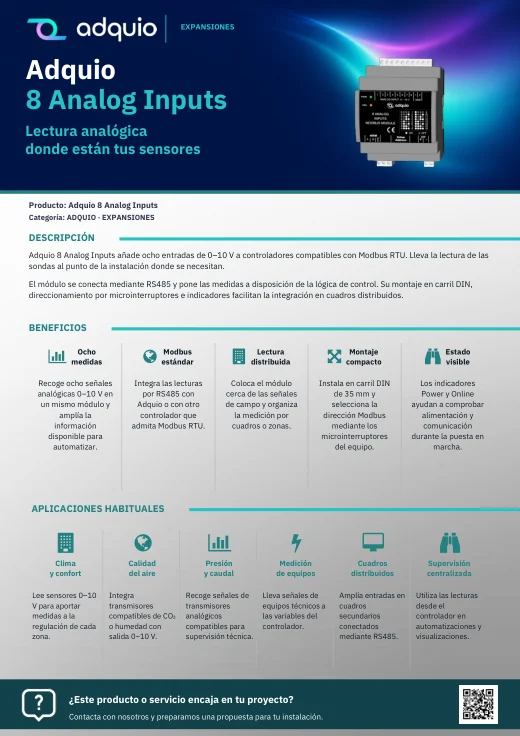 Adquio 8 Analog Inputs · Portada del catálogo
