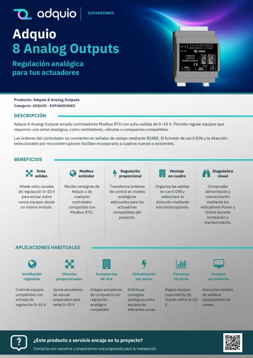 Adquio 8 Analog Outputs · Portada del catálogo
