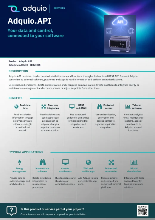 Adquio.API · Brochure cover