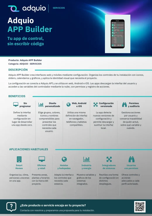 Adquio APP Builder · Portada del catálogo