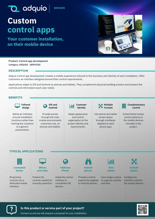 Desarrollo de apps de control · Brochure cover