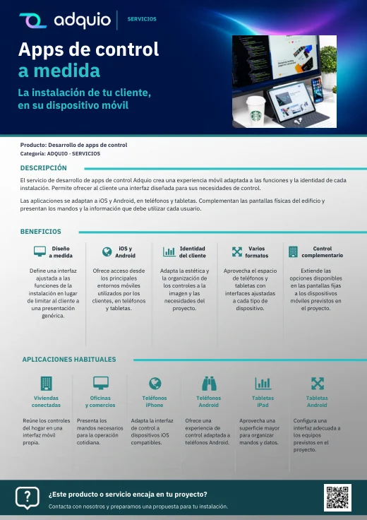 Desarrollo de apps de control · Portada del catálogo