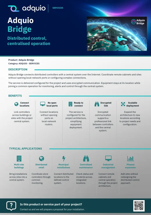 Adquio Bridge · Brochure cover