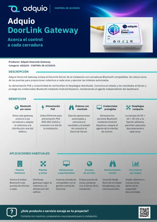 Adquio DoorLink Gateway · Portada del catálogo