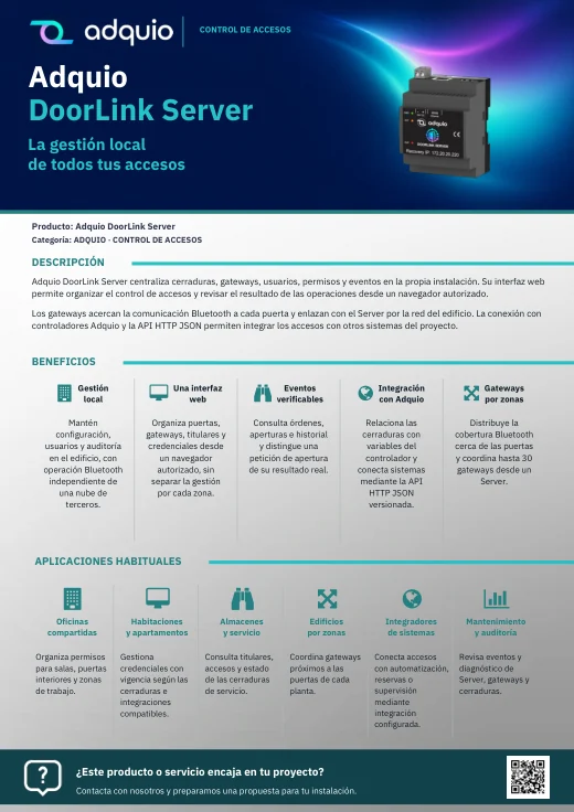 Adquio DoorLink Server · Portada del catálogo