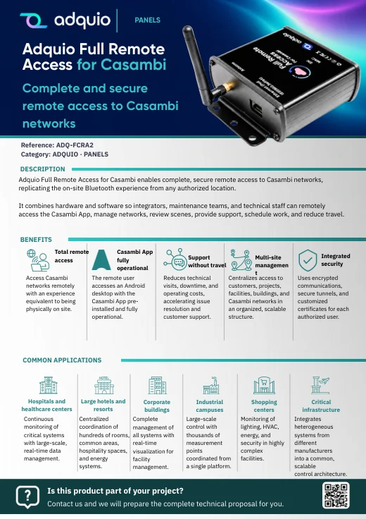 Adquio Full Remote Access for Casambi · Brochure cover