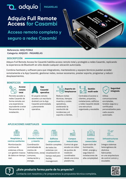 Adquio Full Remote Access for Casambi · Portada del catálogo
