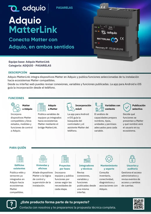 Adquio MatterLink · Portada del catálogo