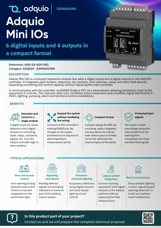 Adquio Mini IOs · Brochure cover