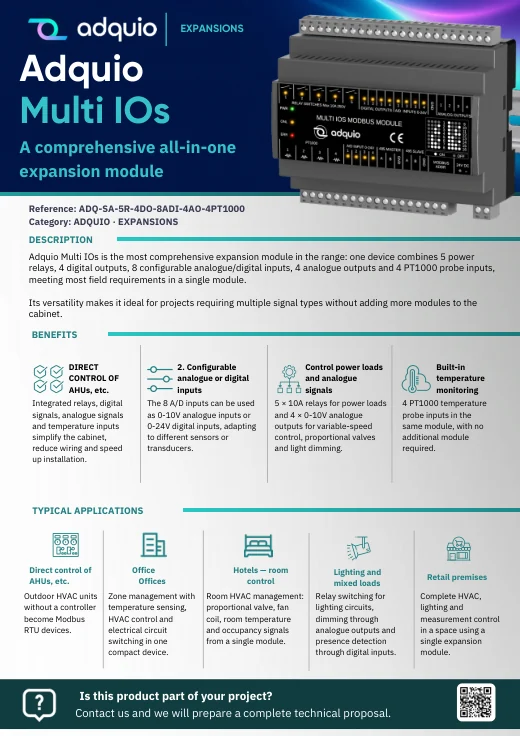 Adquio Multi IOs · Brochure cover