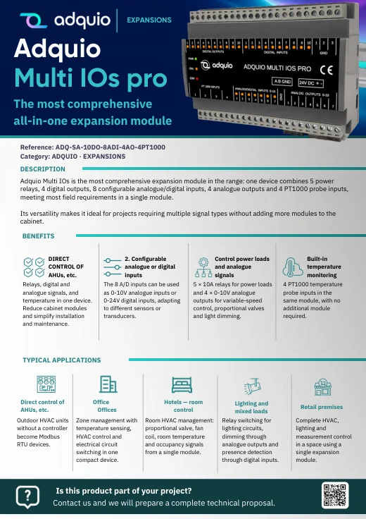 Adquio Multi IOs Pro · Brochure cover