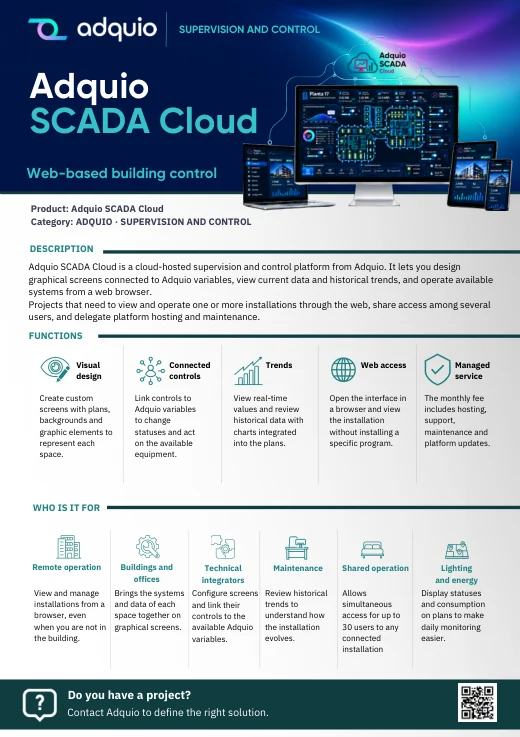 Adquio SCADA Cloud · Brochure cover