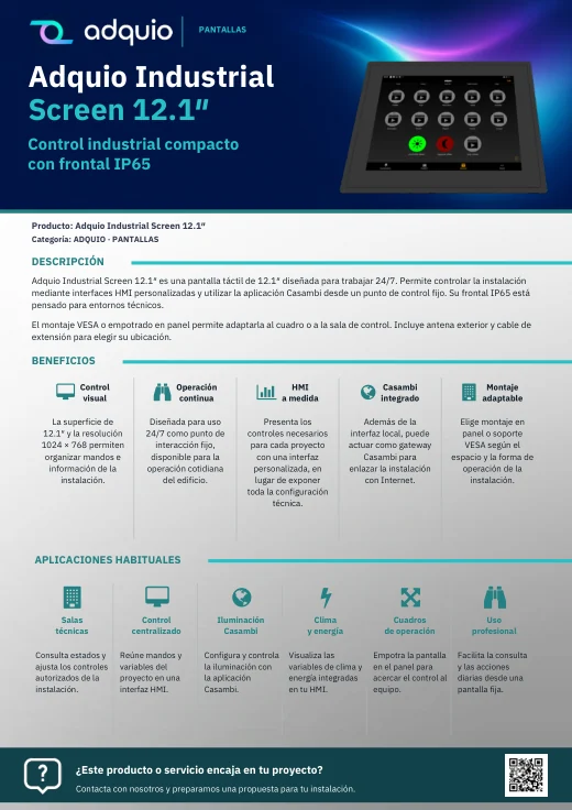 Adquio Industrial Screen 12.1″ · Portada del catálogo