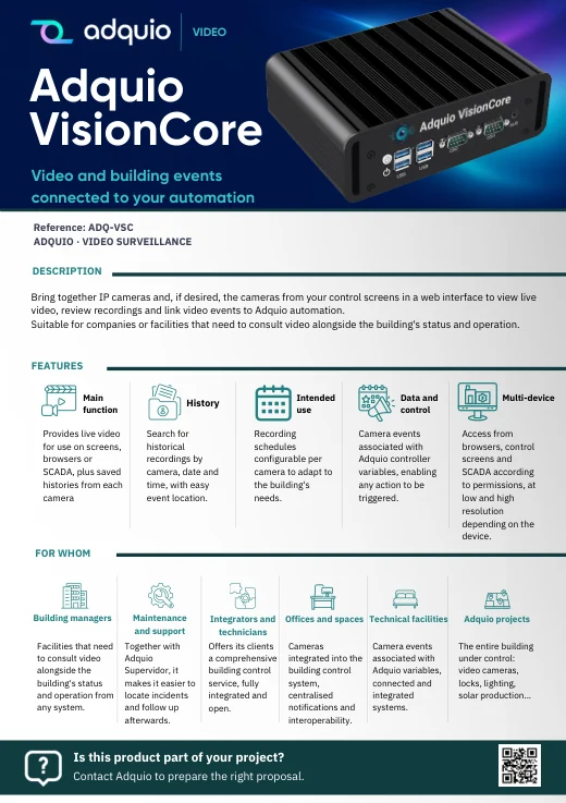 Adquio VisionCore · Brochure cover