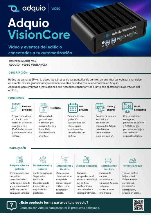 Adquio VisionCore · Portada del catálogo